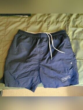 Hook & Tackle Navy Swim Trunks Beverage Can Side Pocket
